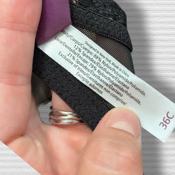 Adore Me Chu Balconette 36C Jet Black Lace Bra NWT Underwire Sexy Lingerie - Picture 6 of 6